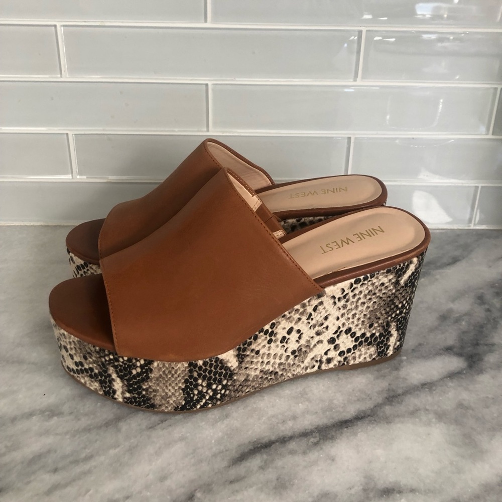 NINE WEST Platform Slide Sandals